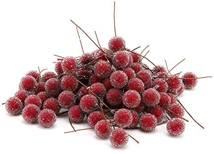 Wifehelper 100 Stück künstliche rote Beeren, künstliche Blume, Dekoration, Mini-Weihnachten, Froste-Früchte, Stechpalmenbeeren, für Festival, Urlaub und Dekoration