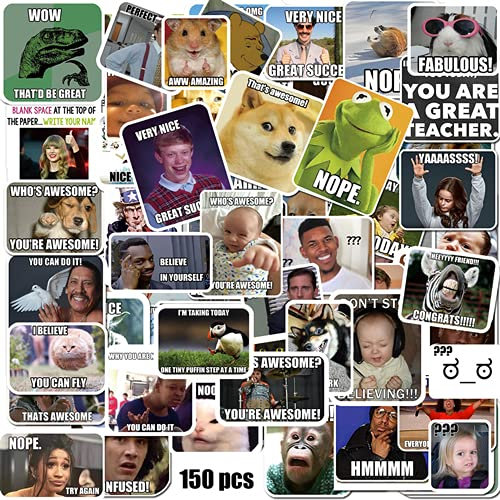 Meme-Sticker/Meme-Belohnungsaufkleber für Lehrer, 150 Stück, keine Duplikate, 7,6 cm