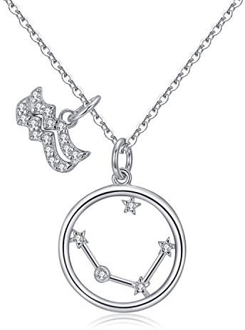 Qings Sternzeichen Wassermann Horoskop Stern Halskette, anspruchsvolle stilvolle Wassermann Halskette für astrologische Mad, Beste Freund Halsketten Brautjungfer Geschenk