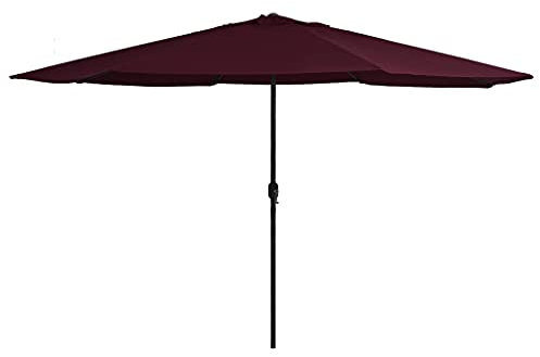 vidaXL Sonnenschirm mit Metall-Mast Kurbelmechanismus Gartenschirm Marktschirm Strandschirm Balkonschirm Ampelschirm Schirm 400cm Bordeauxrot