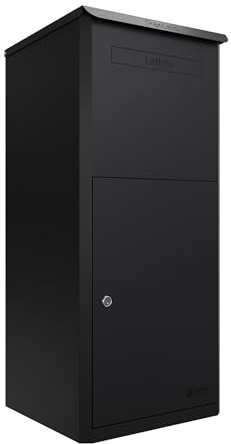 iLoveParcels Large Parcel Drop Box – Waterproof and Secure Delivery Box with Code Lock for When You're Not Home. Versatile Mail & Letterbox, Wall, Door, Fence, or Floor Mounted Black RAL 9005