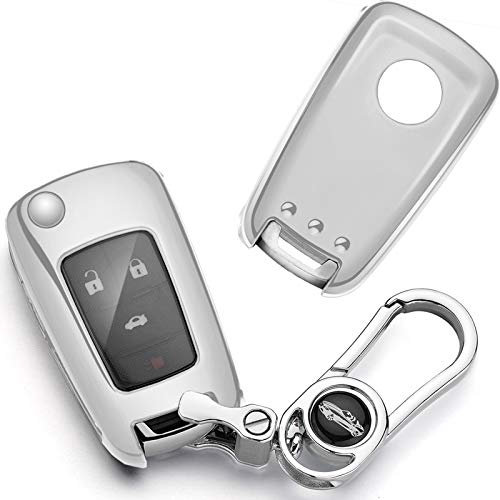 Coque de protection pour clé de voiture Opel, Opel et Holden, en TPU avec porte-clés, compatible avec Corsa/Astra/Mokka/Sport/Cruze/Vectra/Zafira/Merica, etc. Argenté