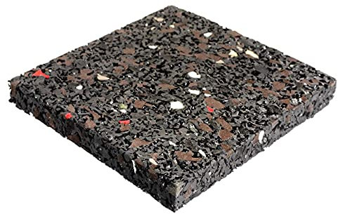 ANRO Esterilla antivibración para protección de edificios, antideslizante, para terraza, color negro, 100 x 100 x 10 mm, juego de 10 unidades