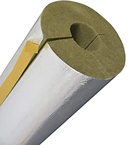 Wärmeversorgungsrohrisolation,Hohe Dichte,48 Mm ×50 Mm ×1 M,Röhrenförmige Isolierung,Mineralische Wollrohr,Brandschutz ( Size : 43MM )