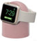 iWatching Charger Stand Silicone Dock Holder for Apple Watch Series Ultra/9/8/SE2//7/6/SE/5/4/3/2/1 (44/42/40/38mm),Supports Nightstand Mode > Adapters NOT Included < (Pink)