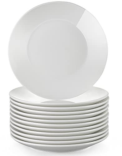 LOVECASA, Série Sweet, Assiette Plate à Dîner en Porcelaine, 12 Pièces, 26 cm, Assiette Couleur Pure