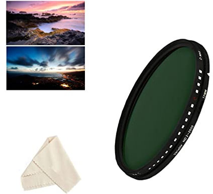 58mm ND2-2000 Densità Neutra Fader Filtro ND Regolabile Variabile per Canon EOS 1300D 800D 850D con obiettivo 18-55mm