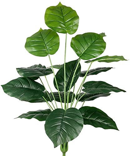 AIVORIUY Planta Artificial Arbol Tropical, Plastico Palma 73cm Falso Hoja Ramas Verde Filodendro Plantas Artificiales para Macetas Interior Exterior Hogar Oficina Sala Jardín Decoración (Verde)
