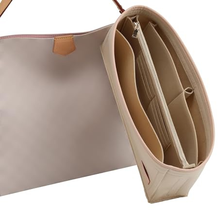 Doxo Purse Organizer Insert & Base Shaper, Felt Handbag & Tote Bag Fit LV Graceful MM More(Beige,SL)