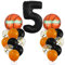 MiaLover Großes Basketball Luftballon Geburtstag Dekorationen 5 Jahr Kindergeburtstag Deko Zahl 5 Ballon FolienBallon Orange Schwarz Ballon für Kinder Basketball Themenfeier Party Geburtstagsdeko
