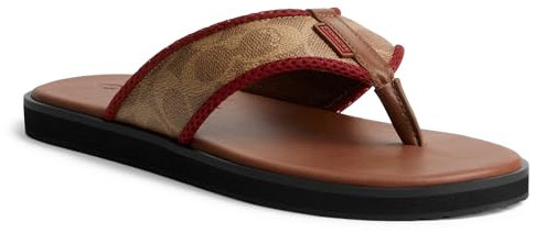 COACH Herren Signature Flip Flop, Tan/Sattel 2, 47 EU