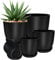 Utopia Home 5er-Pack Blumentopf 18/17/15/13/12 cm Übertopf mit Untertasse Für Küche, Balkon Blumentöpfe mit Untertasse Gartenpflanzen Sukkulenten, für Zimmerpflanzen Schwarz.