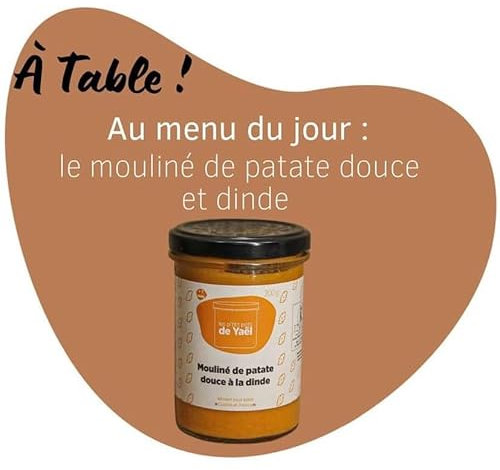 12 Pots pour Bébé - Mouliné de patate douce à la dinde - Parvé Laméhadrine
