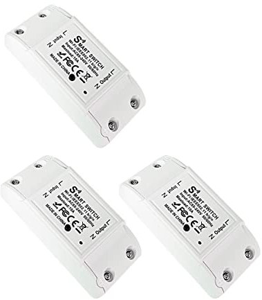 proAMEDEN Interruptor inteligente con WiFi, 220 V, Smart Switch WiFi, app Tuya/Smart Life, compatible con Alexa y Google Home (WIFI 10A). (3, White)