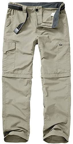 mosingle Wanderhose für Herren, Safari, Reißverschluss, leicht, schnell trocknend, wandelbar, Reisen, Angeln, Cargohose, atmungsaktive Outdoorhose, aprikose, 48