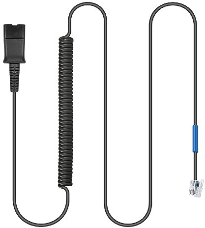 U10 Headset Adapter RJ9 to QD Cable for Plantronics Quick Disconnect Headsets Coil Cord Compatible with Cisco IP Phones 7940 7942 7960 7962 7970 7971 7931G 7941G 7945G 7962G 6921 6945 7821 8841 8861