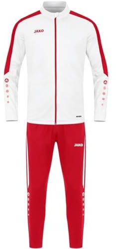JAKO Kinder Trainingsanzug Polyester Power, Weiß/Rot, 164
