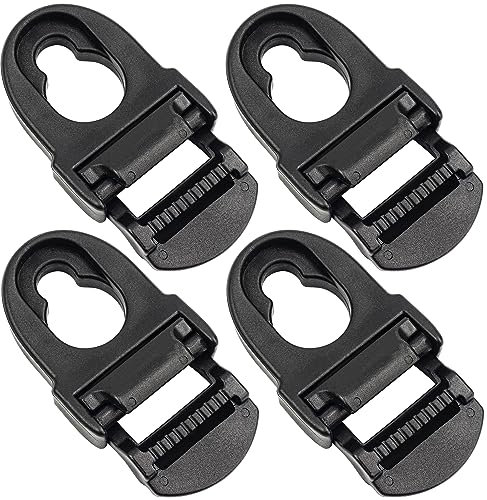 Omoojee 4 Sets Kayak Seat Clips and Hooks, Kayak Replacement Parts Compatible with Lifetime Emotion, Kayak Accessories (Black)