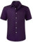 HISDERN Mens Short Sleeve Dress Shirt Regular Fit Casual Formal Purple Shirts for Men Button Down Business Stretch Shirt Non Iron,L