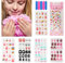 VEGCOO 120 Piezas Uñas Postizas para Niñas con 5 Limas de Uñas y Pegatina, Uñas Postizas Artificiales Pre Pegamento Uñas Acrílicas Cortas para Niñas, Nail Art Manicura Decoración (A, varios tamaños)