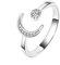 KRYMSON 1 Stück Damenring, 1 Stück Aufbewahrungsbox, Damen-Daumenring, Damen-Silberring, Mondbesatz-Diamantring, verstellbarer offener Ring für Damen und Mädchen