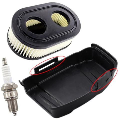 MCHNIC Luftfilterdeckel mit Luftfilter Zündkerze für Rasenmäher Motoren Serie 625E, 650 EXI, 675 EXI, 675 IS Motor Modellnr. 103M, 104M Ersetzt 594575 798452