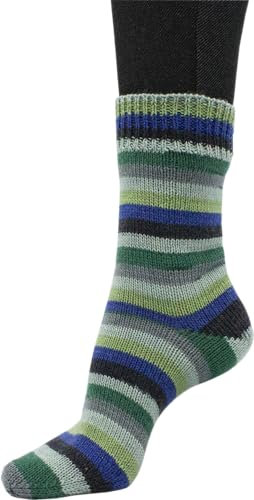 Sockenwolle Strumpfwolle Color 4fädig 100gr Knaul - Farbauswahl an butem Strumpfgarn- 420m Lauflänge, Filzfrei (1006)