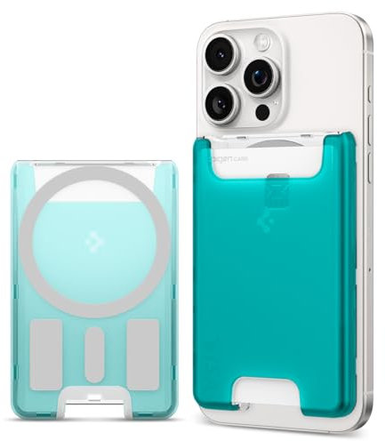 Spigen Classic C1 MagFit Magnetischer Kartenhalter Entwickelt für MagSafe Kompatibel mit iPhone 16/15/14/13/12 Modelle Magsafe Wallet - Bondi Blue