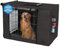 Peipaws 48 inches Dog Crate Cover - Durable Waterproof 600D Oxford Fabric Pet Dog Kennel Cover with Water Bottle Nozzle Design. (Black)