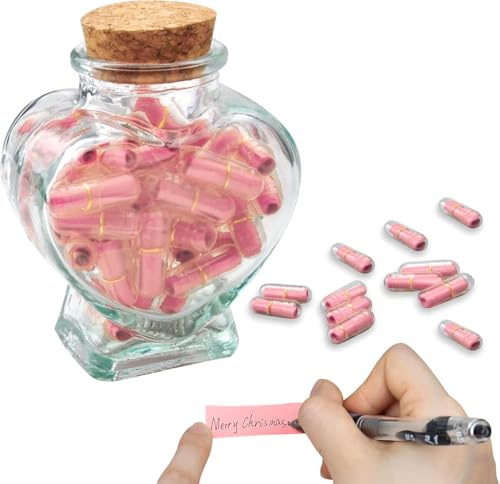 50PCS Love Capsule Letters,Message Pills -Romantic Boyfriend Gifts, Cute Anniversary, Birthday, Valentines Gift for Boyfriend/Girlfriend, Emotional Love Letter, Paper Message in a Bottle