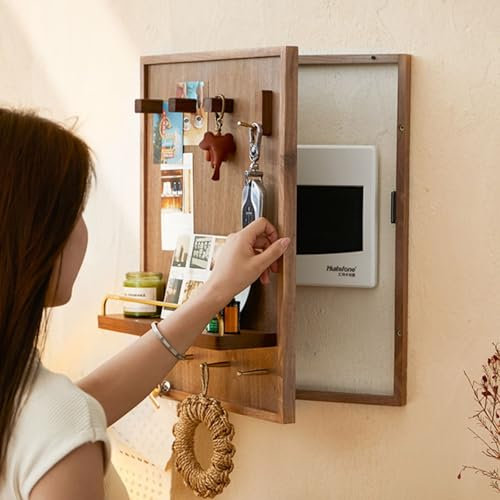 MLYAYE Cache Tableau Electrique decoratif Couvercle Décoratif Multifonctionnel pour Boîte Électrique avec Séparateurs De Rangement, Couvercle De Panneau Électrique Anti-électrocution 6