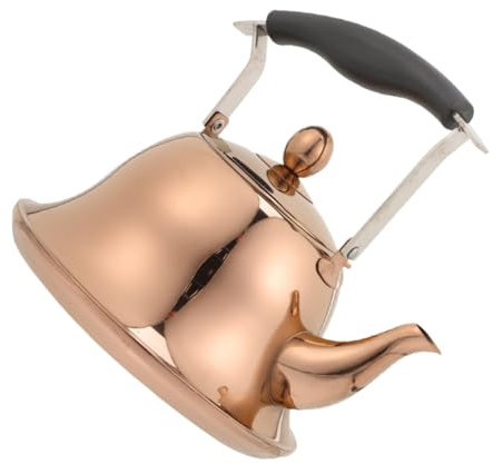 PRETYZOOM Stainless Steel Kettle Metal Teapot Coffee Pot Stainless Steel Teapot Stovetop Teapot Whistling Kettle Portable Kettle Stove Top Kettle Tea Kettle 304 Stainless Steel Rose Gold