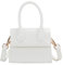 Mini-Tragetasche für Damen, Umhängetasche aus PU-Leder, abnehmbarer/verstellbarer Schultergurt, Clutch mit Krokodilmuster, kleine Größe (Weiß)