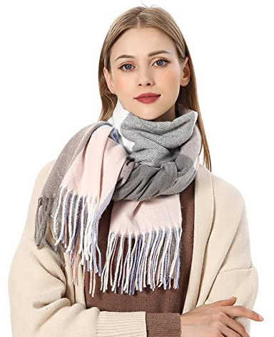 Kwatieh Schal Damen Blautoene MüTze Dame GroßEr Schal Damen Xxl Winter Loop Schal Damen Flauschig Tuch Oliv Dicker Schal Damen Winter Schal MüTze Set Damen Schal Damen Beige Kuschelig