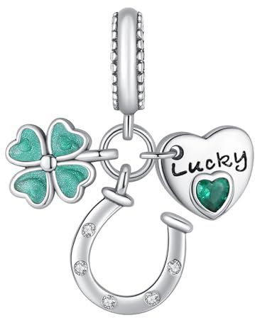 LaMenars für Armbänd Clover Horseshoe Lucky 925 Sterling Silber Bead Women Charms Mother's Day Birthday Anniversary Jewelry for Wife