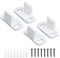 4 Set Barn Door Floor Guide Kit, Plastic Barn Door Hardware Sliding Closet Door Bottom Floor Mount Guide Sliding Door Track Pocket Door Guide Bypass Door Guide (White)