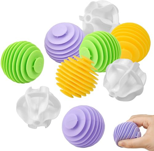 WEFHEF 9 Palline Lavatrice Antipiega, Palline per Bucato in Silicone e Riutilizzabili per Anti-Aderenza e Anti-Groviglio, Migliorare Lavaggio Lavatrice,6 Silicone Colorato + 3 Plastica Bianca