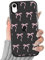 Yirlbey Transparent HandyHülle für iPhone XR Hülle, Aesthetic Rosa Schleifen Muster Bunt Design Mädchen Geschenk Schutzhülle, Silikon TPU Harter PC-Rückseite Case Cover für iPhone XR 6,1,Schwarz