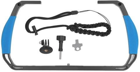 Mtlavishness Underwater Video Photo Diving Rig for Action Cameras High Hardness Erosion Resistant Dual Cold Shoe Mount 4 3 8 Inch Threaded Hole for Blue Suitable for Various (Mtlavishnessnf2-11)