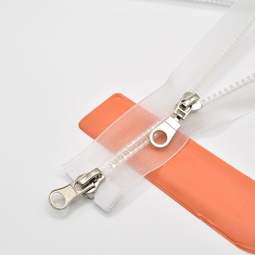 CHAVALLYS Cerniera Separabile Trasparente 50 cm Maglia #5 per Piumino, Cappotto, Giacca, Borsa