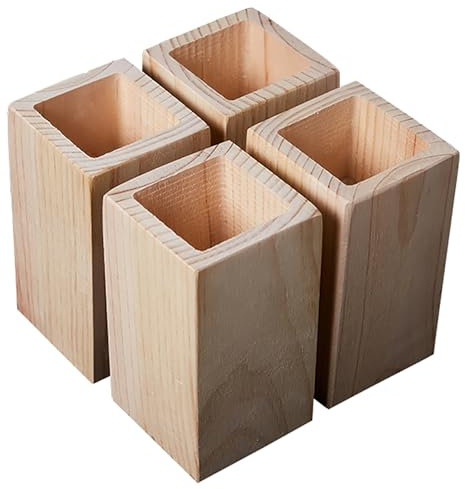 pingping1991 Rehausseur Pieds de lit,4 Pièces Rassembleurs De Tables en Bois Élévateur De Bureau,Antidérapantes, pour DIY Canapé Chaise Table Armoire,Charge 1000Kg