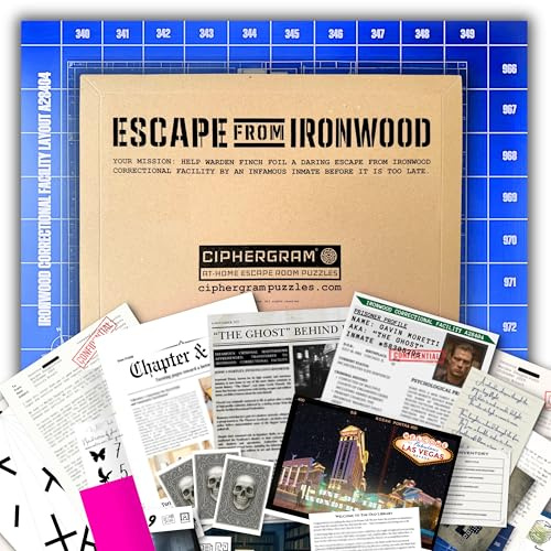 Escape From Ironwood: At-Home Escape Room Game | 3 Part Physical + Digital Mystery in an Envelope | Decode Clues, Examine Evidence, Crack the Final Cipher | Game Night for Couples, Friends & Family