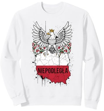 Carte d'aigle polonais - Drapeau fissuré - Symbole Art Sweatshirt