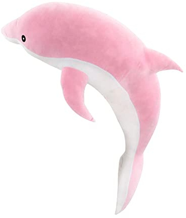 Chosertory Cuscino per Dormire a Forma di Delfino, Giocattolo di Peluche per La Decorazione della Casa, Rosa 50cm