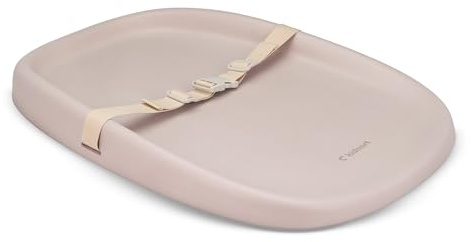 Kidnort Laer Wickelauflage Wickelunterlage abwaschbar mit erhöhten Seiten und verstellbarem Gurt rutschfester Unterseite für Wickeltisch Wickelkommode Wickelaufsatz für Babys Nordic Blush