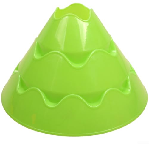 MoSundi Sports Training Cones 4pcs Heavy Duty Saucer Disc Markers for Physical Education Basketball Drills Outdoor Games Weather Resistant 25x15cm(Green)