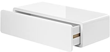 White CASSY FLOATING Drawer Shelf 51x27x14cm