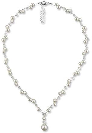 Rivelle Damen Y-Kette mit Perlen creme Perlenkette Perlen Collier Halskette Necklace Modeschmuck Hochzeit
