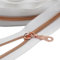 YaHoGa 9 m rosegoldfarbene endlos Reißverschluss Meterware Weiße Reissverschluss 6mm-Spirale + 25 Nonlock-Zipper (rosegoldfarbene Weiße)