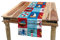 ABAKUHAUS Meer Tischläufer, Cartoon Wasser, Esszimmer Küche Rechteckiger Dekorativer Tischläufer, 40 x 225 cm, Blau Grau